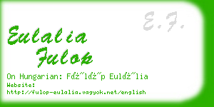 eulalia fulop business card